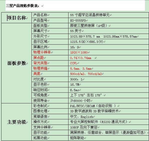 55寸超窄边液晶拼接单元